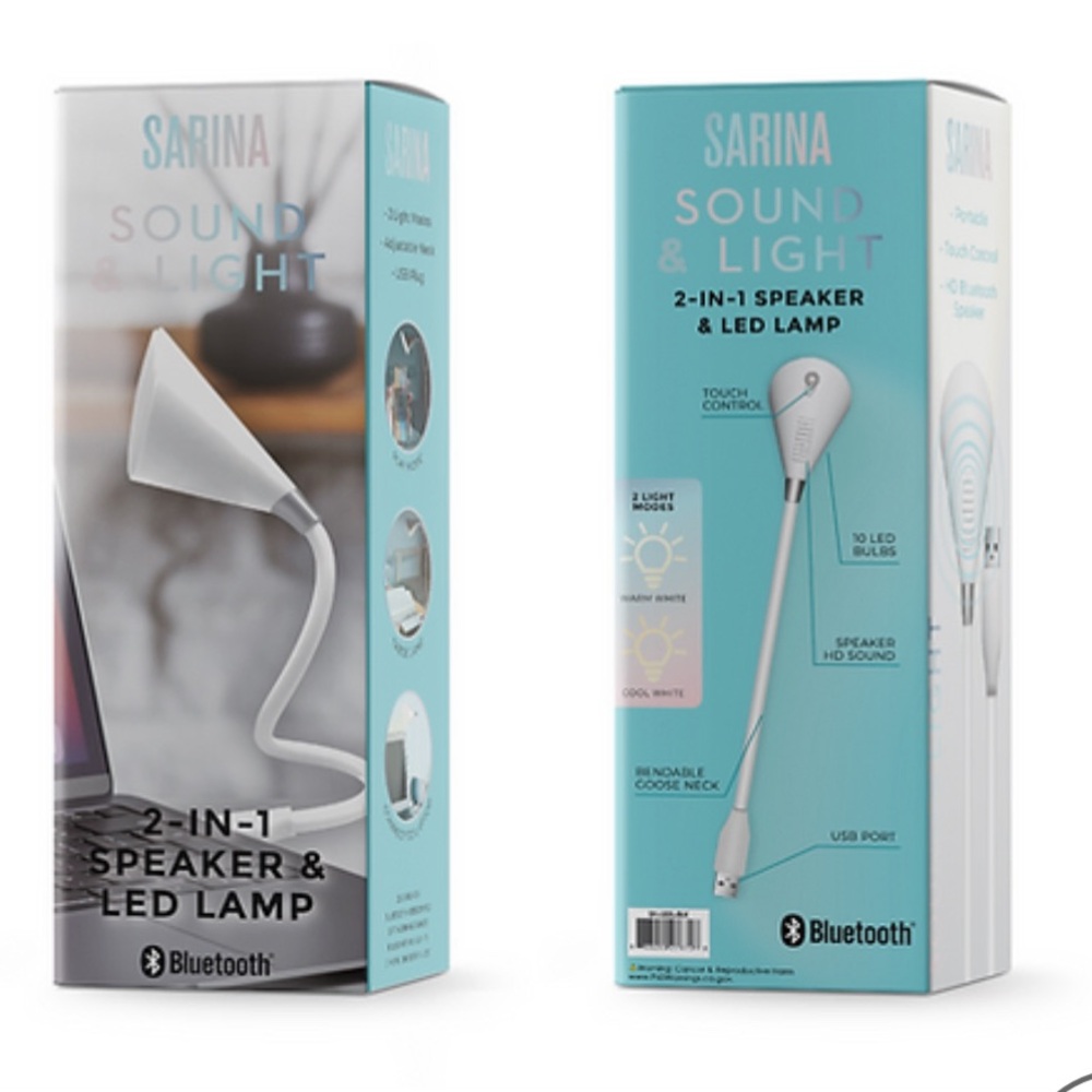 😃Sarina USB Powered Flexible Lamp with Built in Speaker & Led Lamp